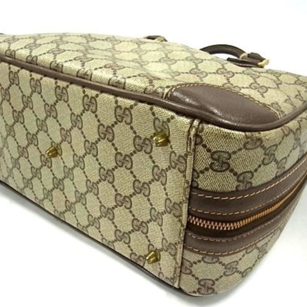 Gucci Beige and Brown GG Monogram Satchel - Picture 3 of 6
